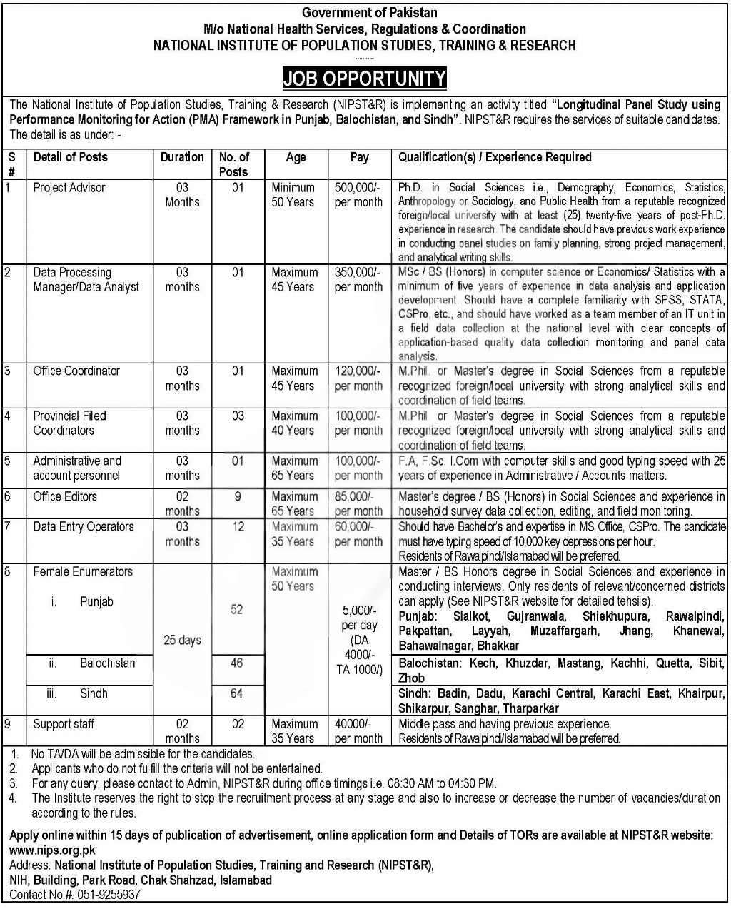 NIPST&R Job Opportunities 2025 – Join the Longitudinal Panel Study Project