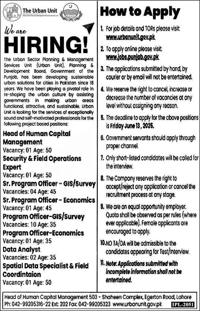 Urban Unit Hiring – Opportunities 2025 for Talented Professionals